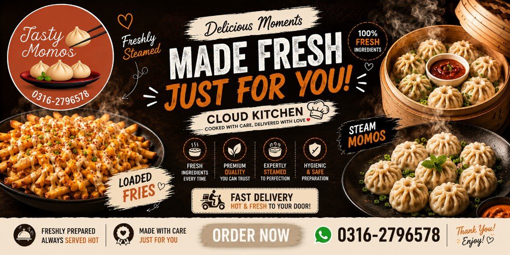 Tasty Momos  -  best fast food in Karachi, burgers, fries and wraps